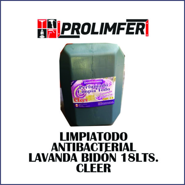 Limpiatodo antibacterial lavanda bidón 18lts - CLEER