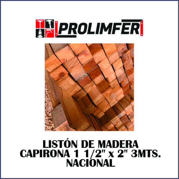 Listón de madera capirona 1 1/2"x2" 3mts - NACIONAL