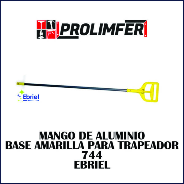 Mango de aluminio base amarilla para trapeador 744 - EBRIEL