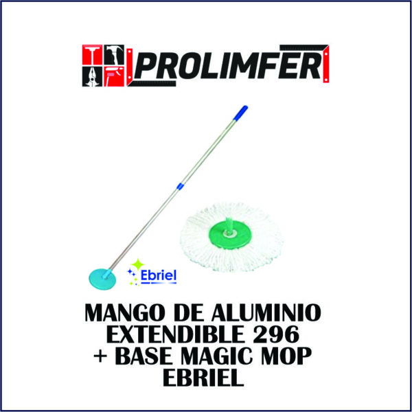 Mango de aluminio extendible 296 + base magic mop - EBRIEL