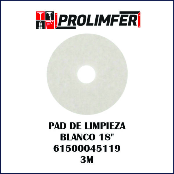 Pad de limpieza blanco 18" 61500045119 - 3M