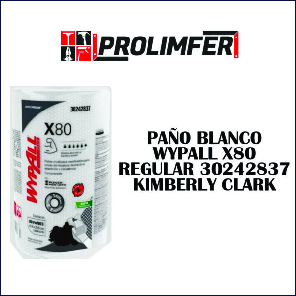 Paño blanco Wypall x80 regular 30242837 - KIMBERLY CLARK