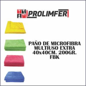 Paño de microfibra multiuso extra 40x40cm 200gr - FBK