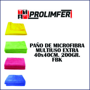 Paño de microfibra multiuso extra 40x40cm 200gr - FBK