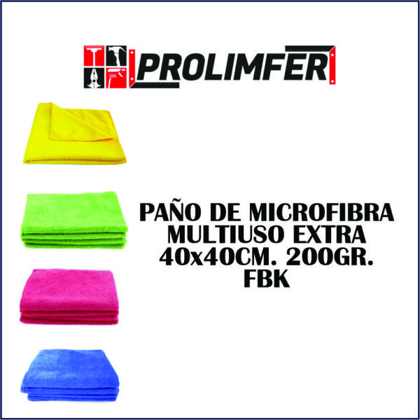 Paño de microfibra multiuso extra 40x40cm 200gr - FBK