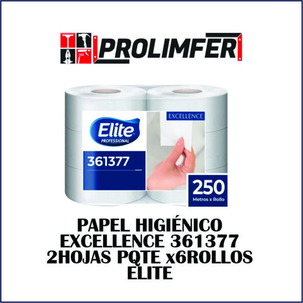 Papel higiénico excellence 250mts 2hojas pqt x6rollos - ELITE