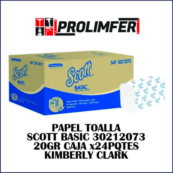 Papel toalla Scott Basic 30212073 20gr caja x245pqtes - KIMBERLY CLARK