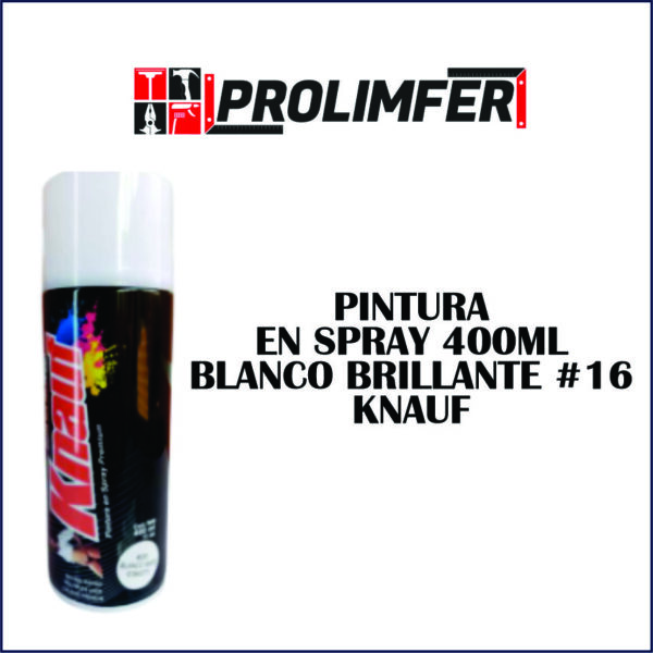 Pintura en spray 400ml blanco brillante #16 - KNAUF