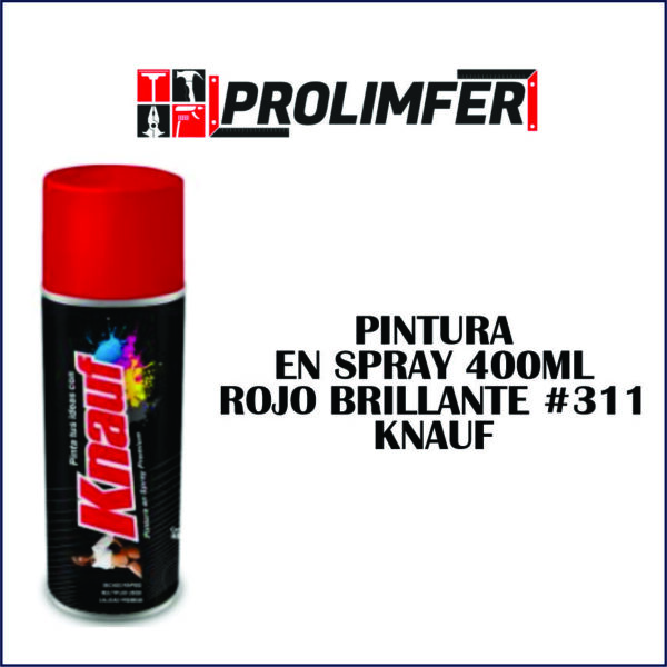 Pintura en spray 400ml rojo brillante #311 - KNAUF