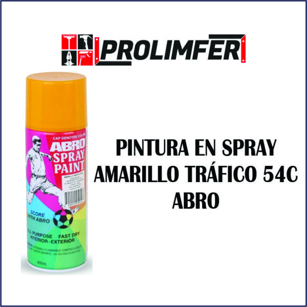 Pintura en spray amarillo tráfico 54C - ABRO