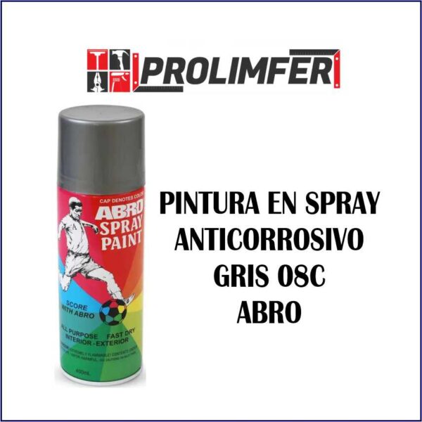 Pintura en spray anticorrosivo gris 08C - ABRO
