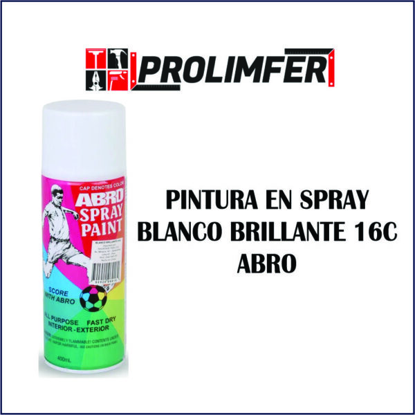 Pintura en spray blanco brillante 16C - ABRO