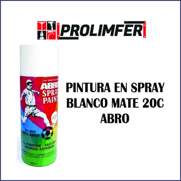 Pintura en spray blanco mate 20C - ABRO