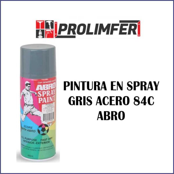 Pintura en spray gris acero 84C - ABRO