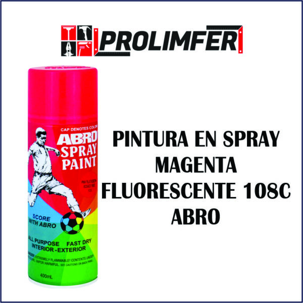 Pintura en spray magenta fluorescente 108C- ABRO