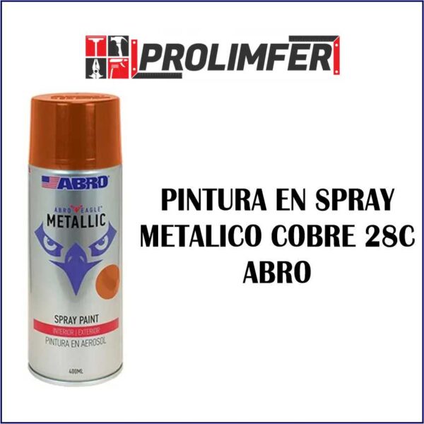 Pintura en spray metálico cobre 28C - ABRO