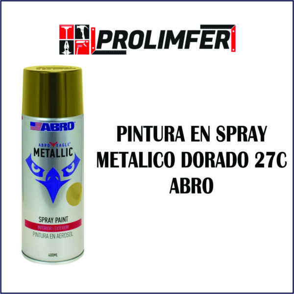 Pintura en spray metálico dorado 27C - ABRO