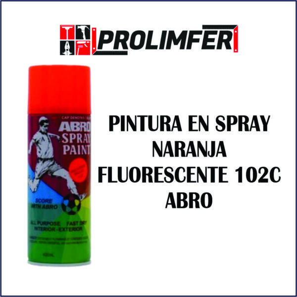 Pintura en spray naranja fluorescente 102C - ABRO