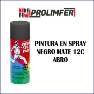 Pintura en spray negro mate 12C - ABRO