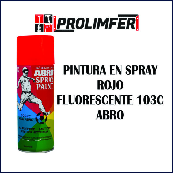 Pintura en spray rojo fluorescente 103C - ABRO