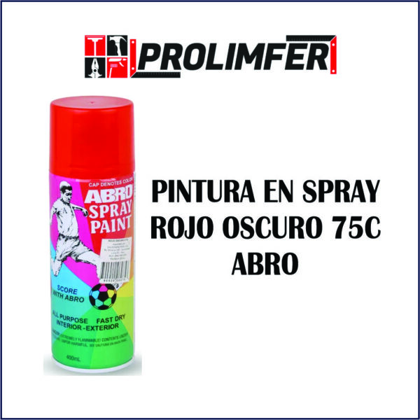 Pintura en spray rojo oscuro 75C - ABRO