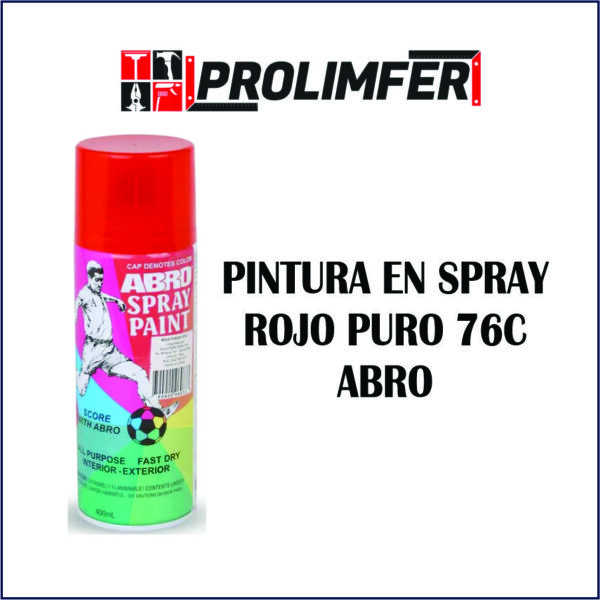 Pintura en spray rojo puro 76C - ABRO