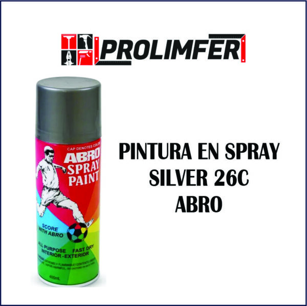 Pintura en spray silver 26C - ABRO