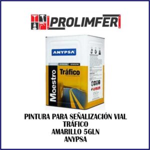 Pintura para señalización vial TRÁFICO amarillo 5gln - ANYPSA
