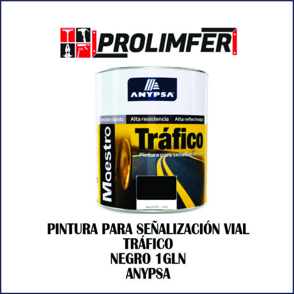 Pintura para señalización vial TRÁFICO negro 1gln - ANYPSA