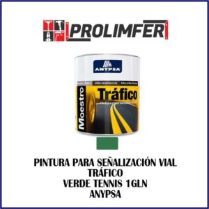 Pintura para señalización vial TRÁFICO verde tennis 1gln - ANYPSA