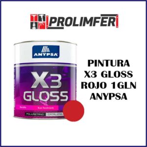 Pintura X3 gloss rojo 1gln - ANYPSA