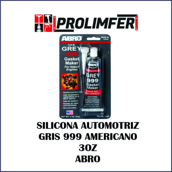 Silicona automotriz americano gris 999 3oz - ABRO