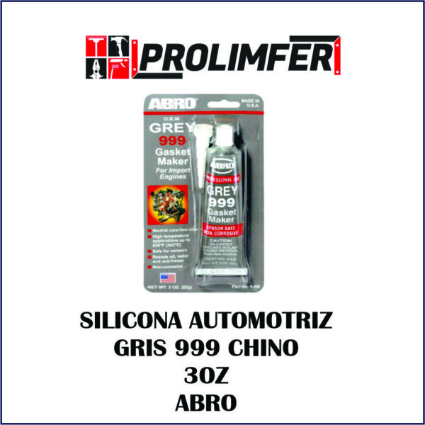 Silicona automotriz chino gris 999 3oz - ABRO