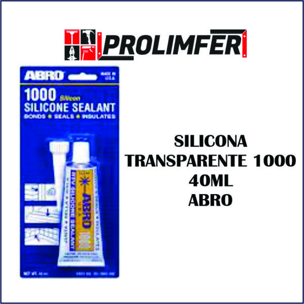 Silicona transparente 1000 40ml - ABRO