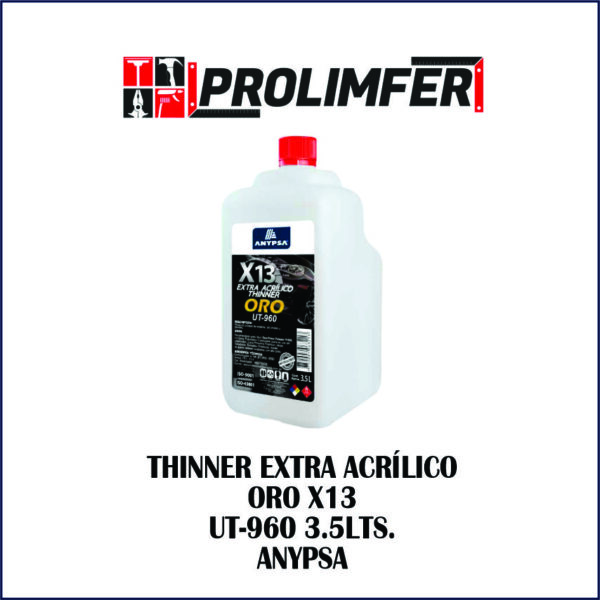 Thinner extra acrílico X13 ORO UT-960 3.5lts - ANYPSA