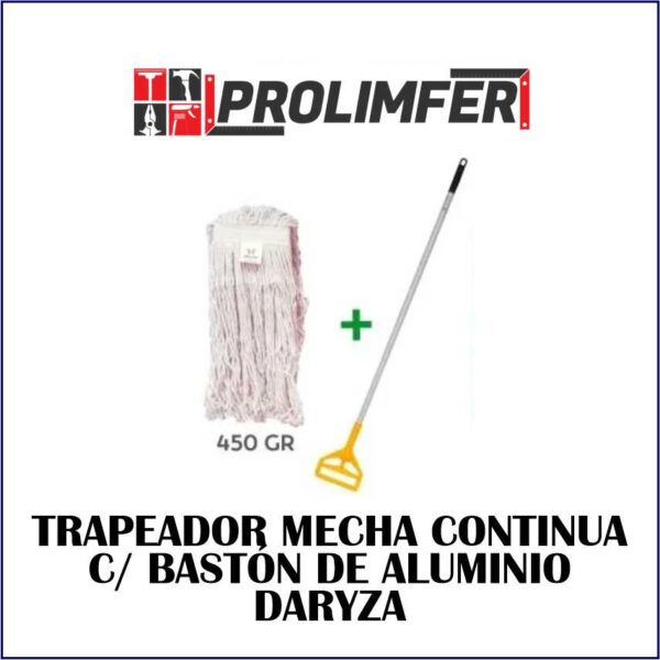 Trapeador mecha continua + bastón de aluminio - DARYZA