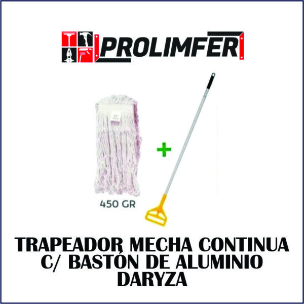 Trapeador mecha continua + bastón de aluminio - DARYZA