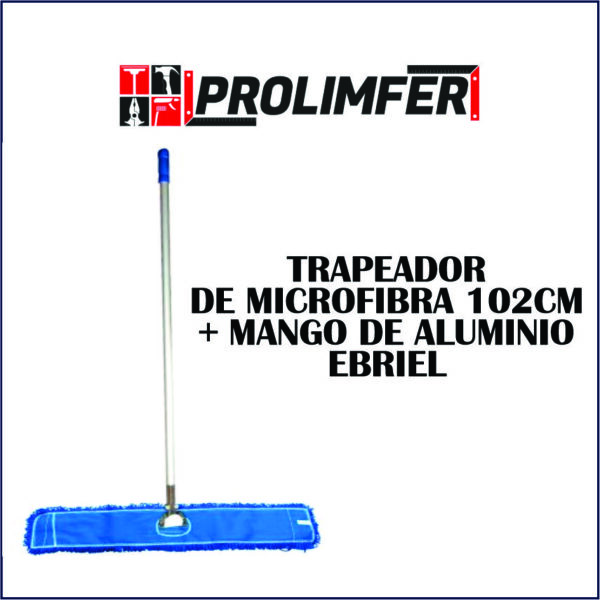 Trapeador de microfibra 102cm + mango de aluminio - EBRIEL