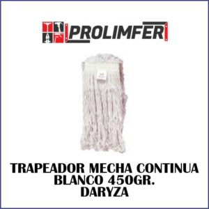 Trapeador mecha continua blanco 450gr. - DARYZA
