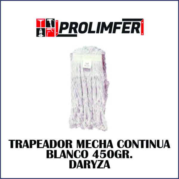 Trapeador mecha continua blanco 450gr. - DARYZA