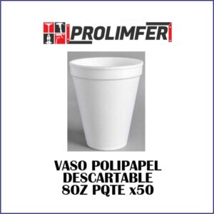 Vaso polipapel descartable 8oz pqte x50