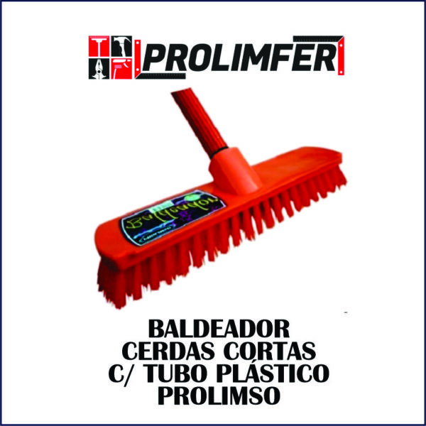 Baldeador cerdas cortas con tubo plastificado - PROLIMSO