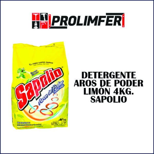 Detergente aros de poder limón 4kg - SAPOLIO