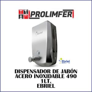Dispensador de jabón acero inoxidable 490 1lt - EBRIEL