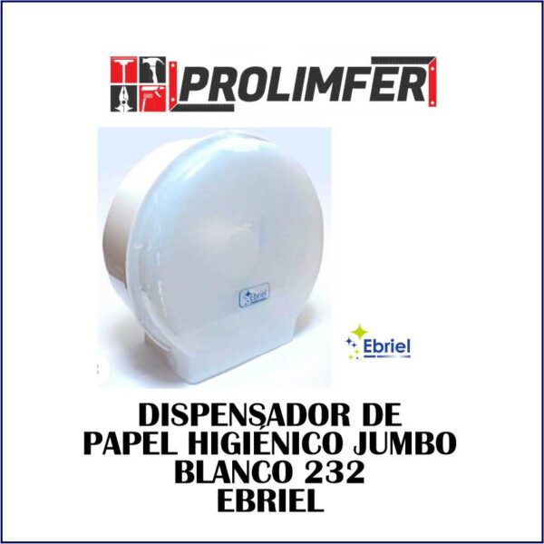 Dispensador de papel higiénico jumbo blanco 232 - EBRIEL