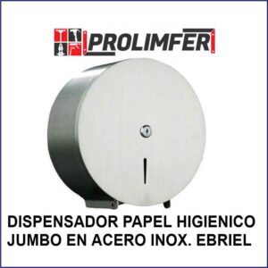 Dispensador de papel higiénico jumbo acero inoxidable - EBRIEL