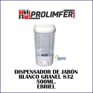 Dispensador de jabón blanco granel 832 500ml - EBRIEL