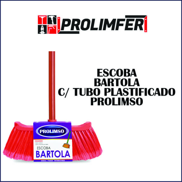 Escoba bartola con tubo plastificado - PROLIMSO 