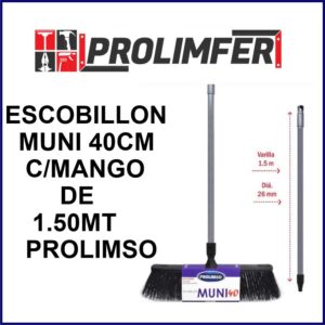 Escobillón muni 40 con mango de aluminio y rosca reforzada - PROLIMSO