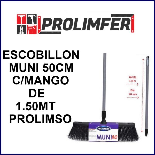 Escobillón muni 50 con mango de aluminio y rosca reforzada - PROLIMSO